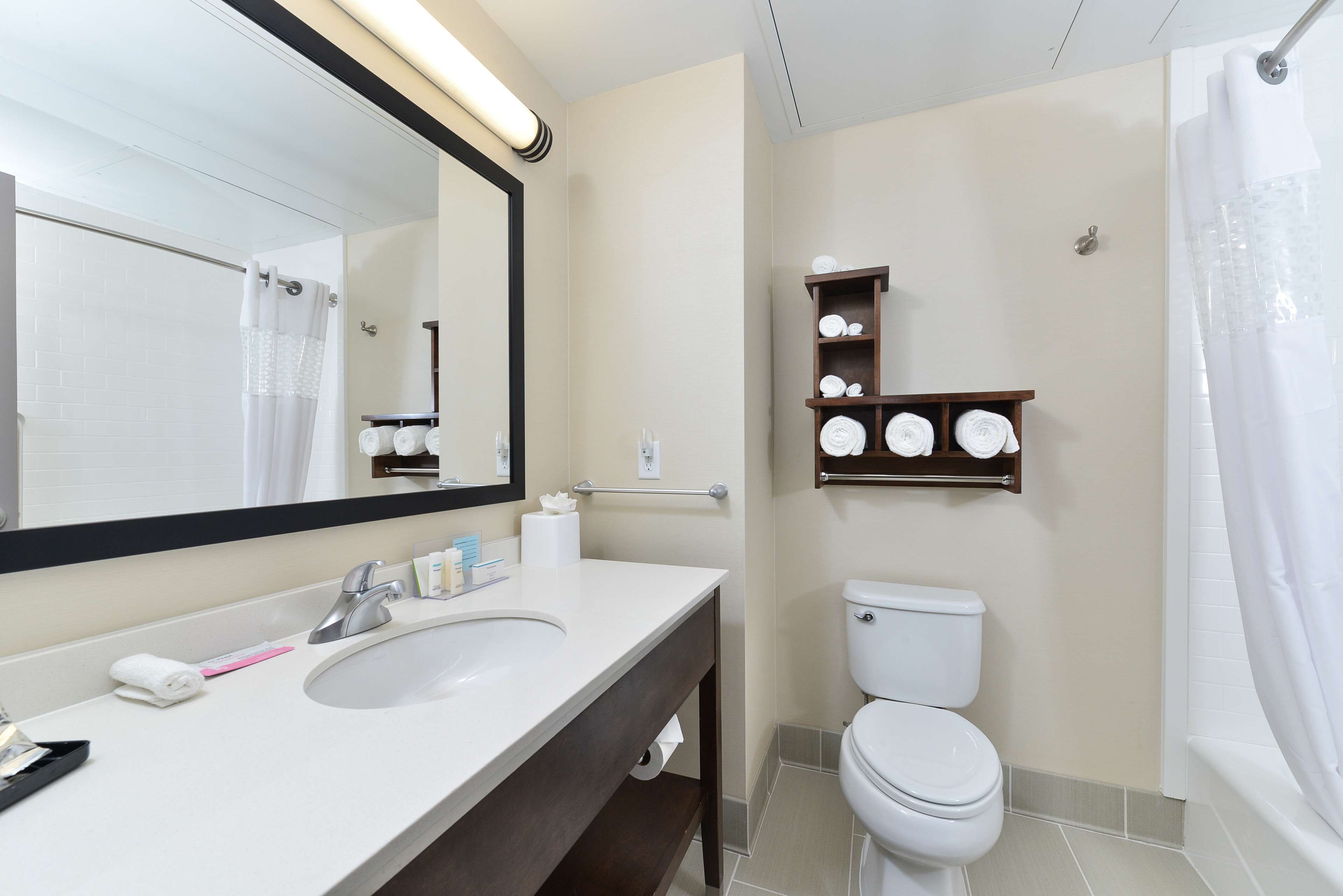 free toiletries, hair dryer, towels