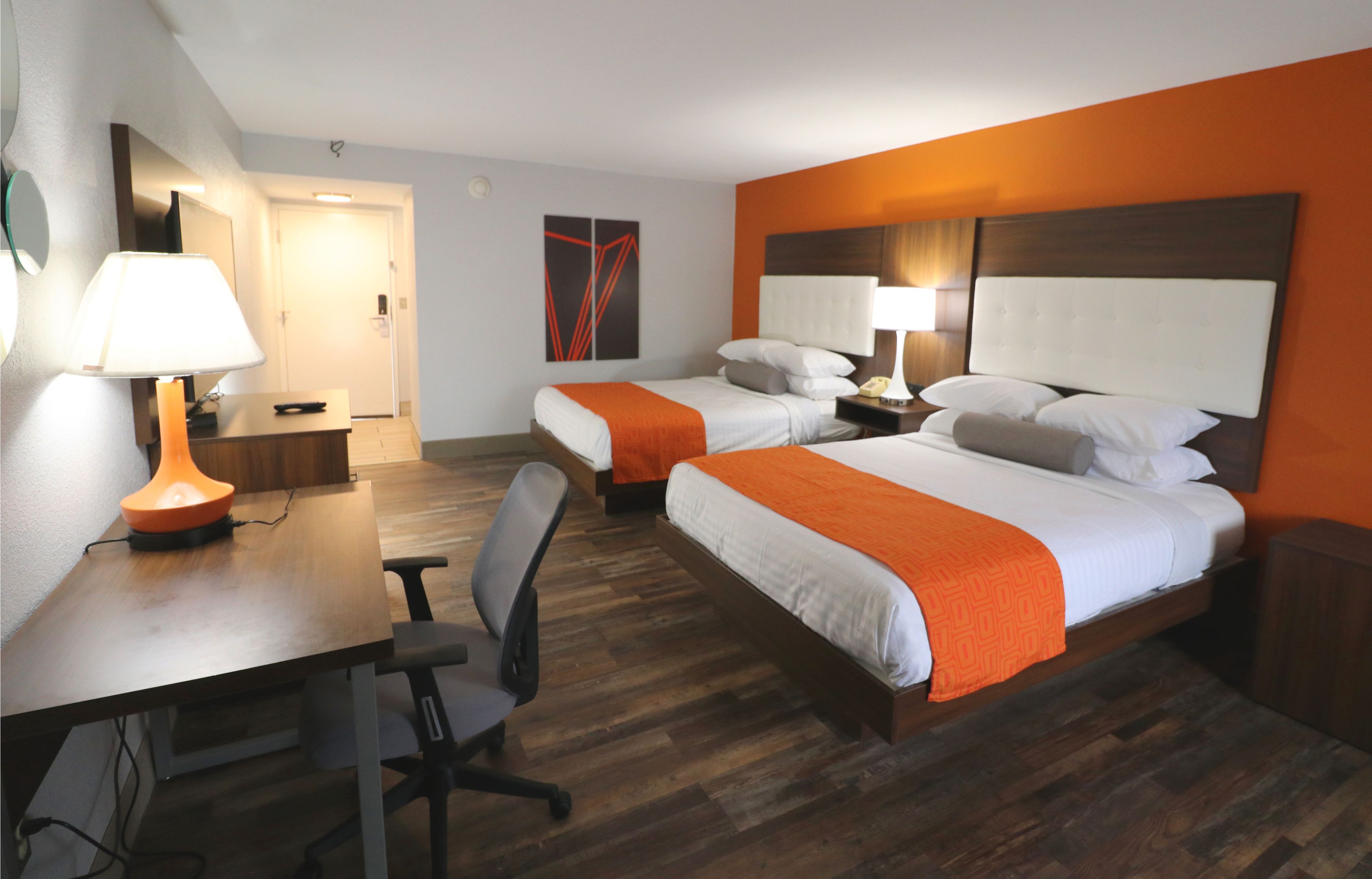 room, 2 queen beds, non smoking | desk, free wifi, bed sheets