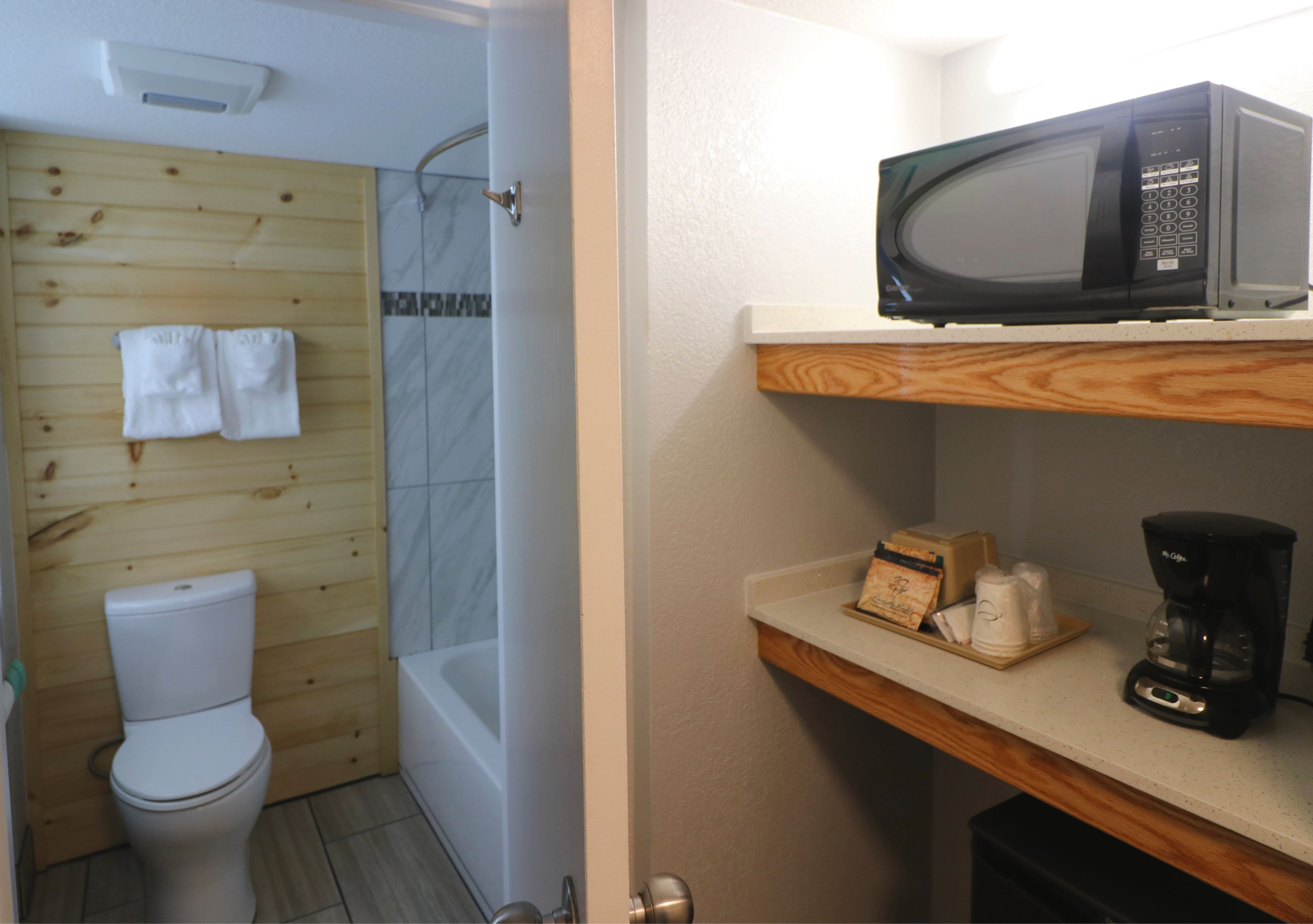 free toiletries, towels