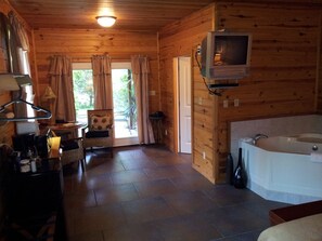 Flat-screen TV, DVD player