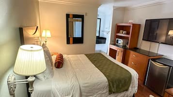 Blackout curtains, iron/ironing board, free WiFi, bed sheets