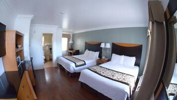 Double Room with Two Double Beds | Blackout drapes, iron/ironing board, free WiFi, bed sheets