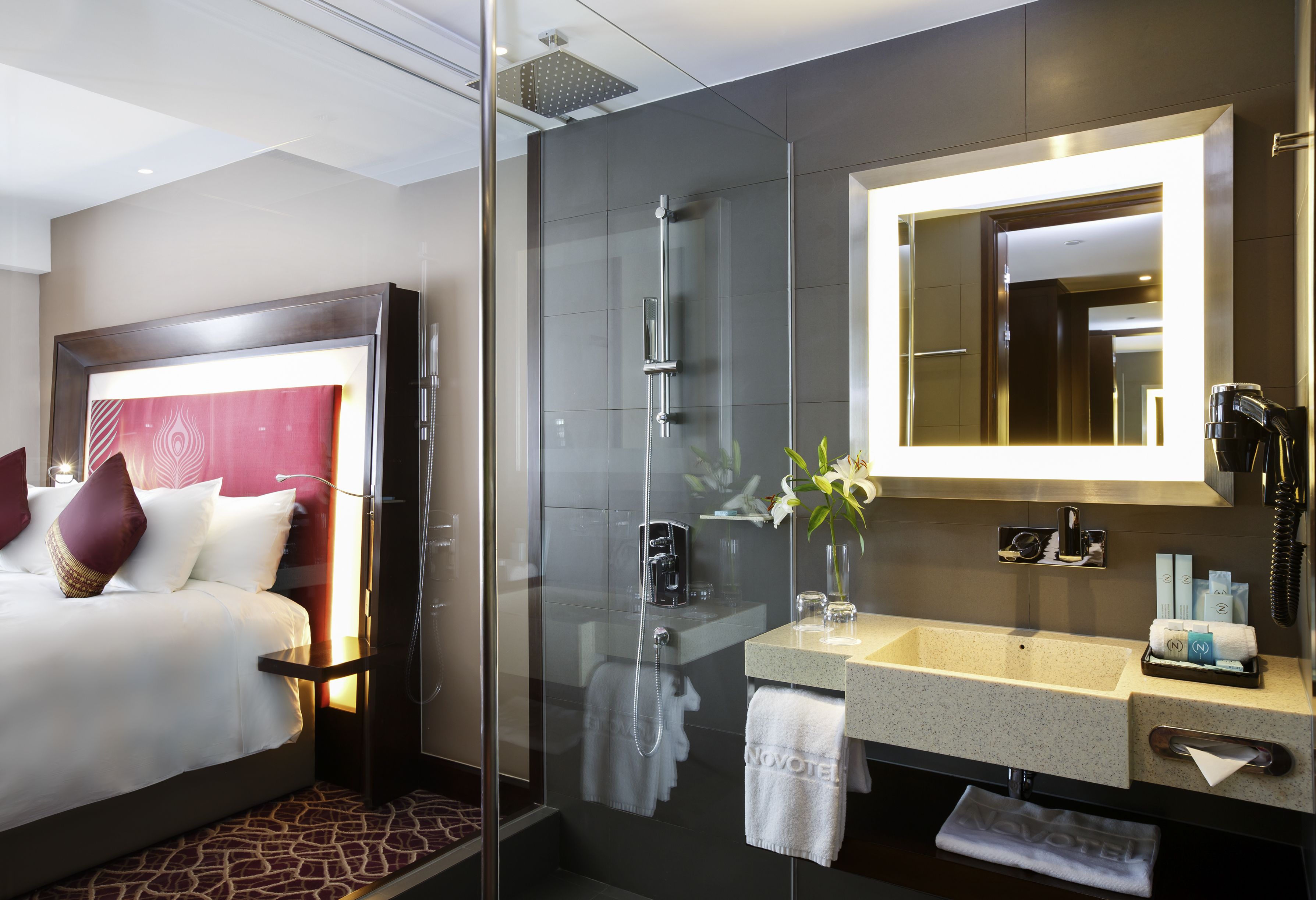 superior room, 1 king bed | bathroom | eco-friendly toiletries, hair dryer, bathrobes, slippers