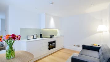 Classic Studio | Private kitchen | Full-size fridge, microwave, oven, stovetop