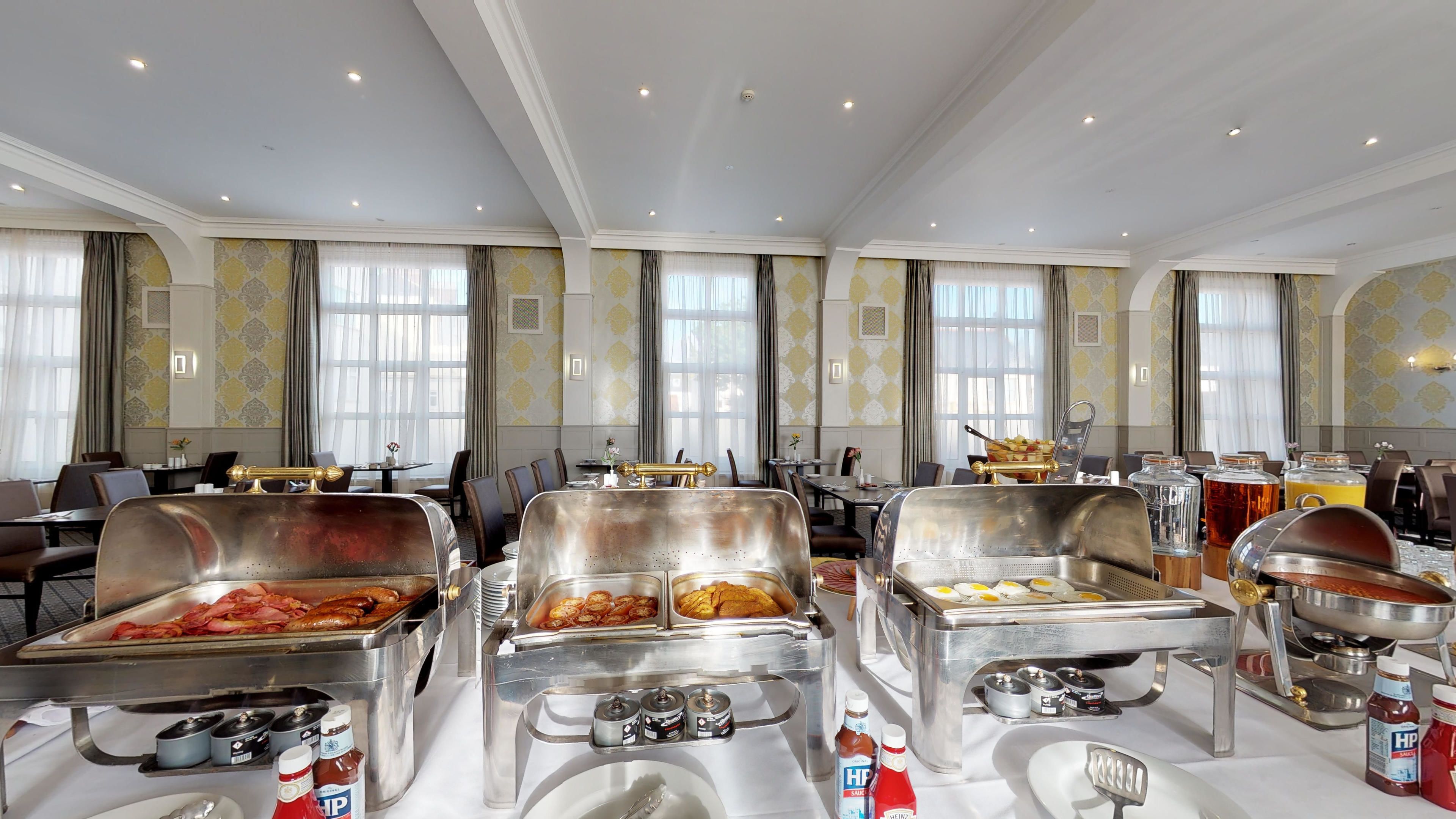 daily buffet breakfast (gbp 17 per person)
