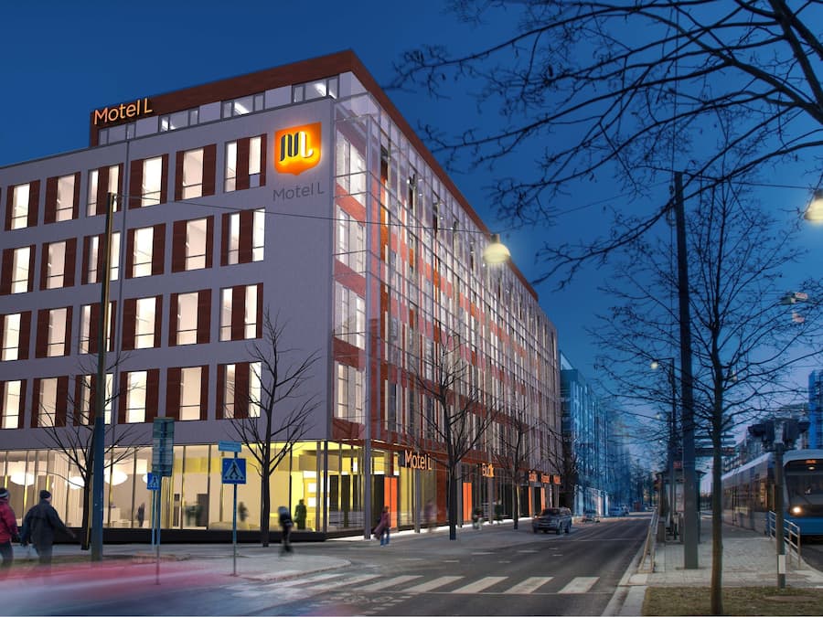 Fachada de la propiedad por la tarde o noche