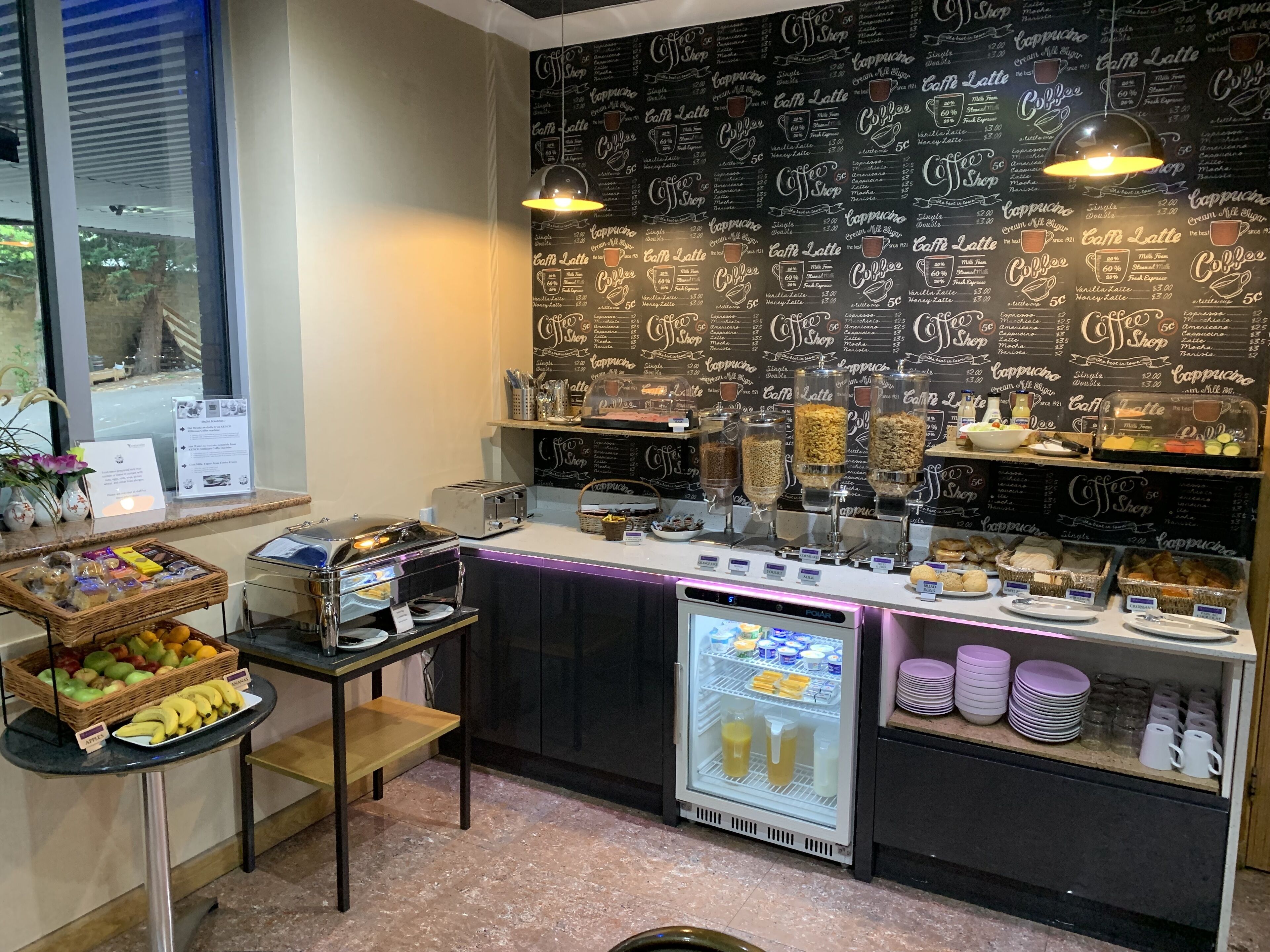 daily continental breakfast (gbp 12.95 per person)