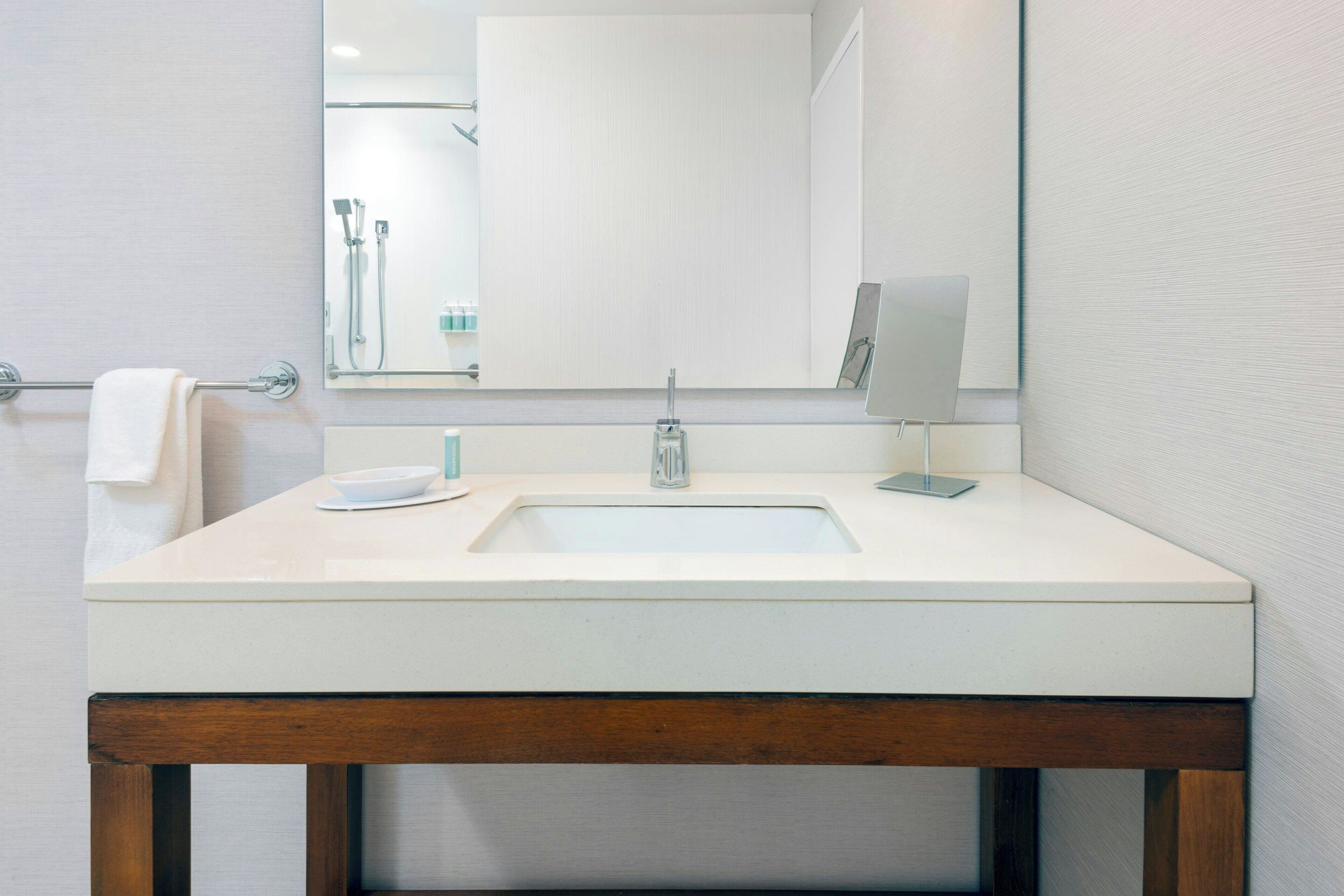 free toiletries, hair dryer, towels