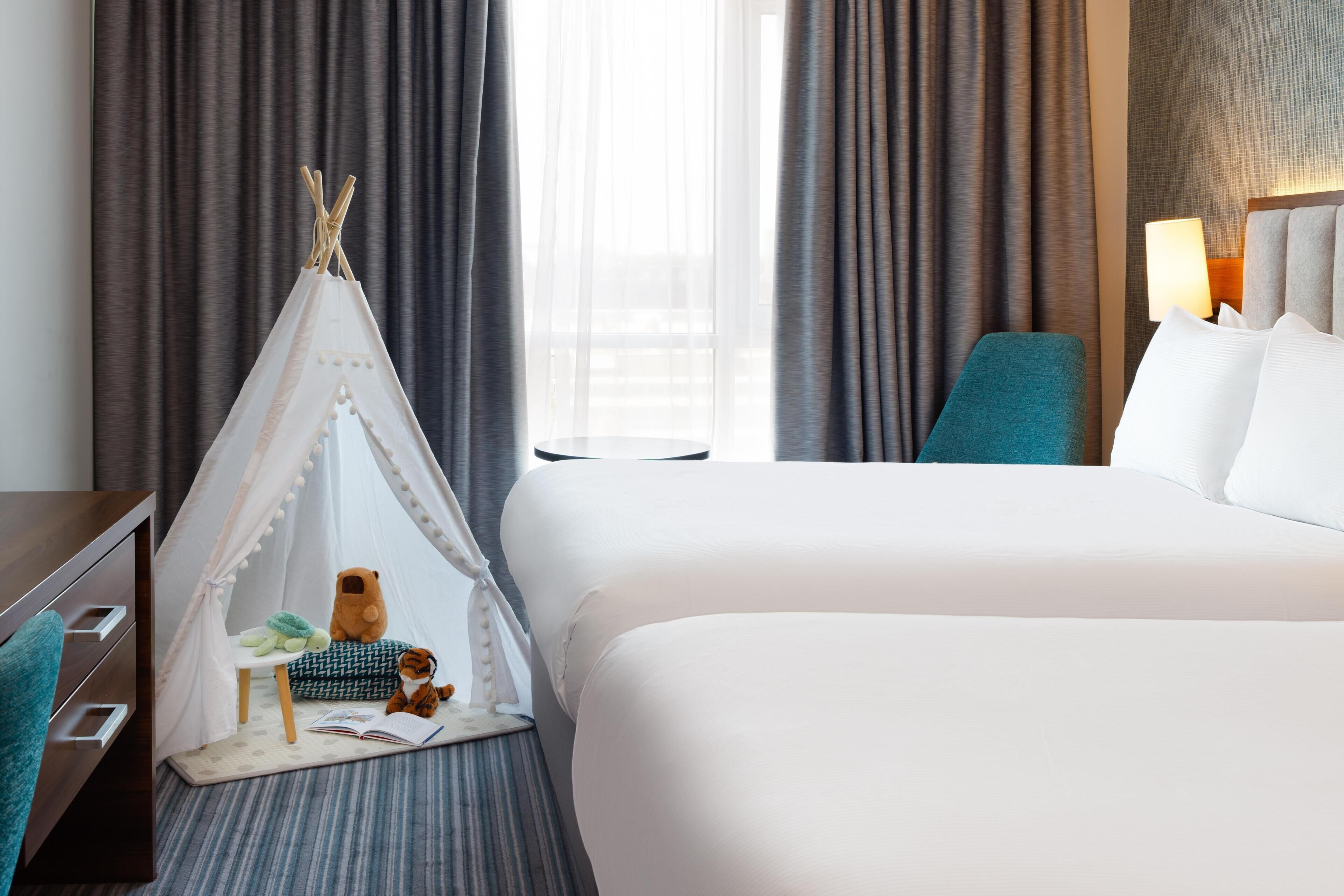 In-room safe, iron/ironing board, free cribs/infant beds, free WiFi