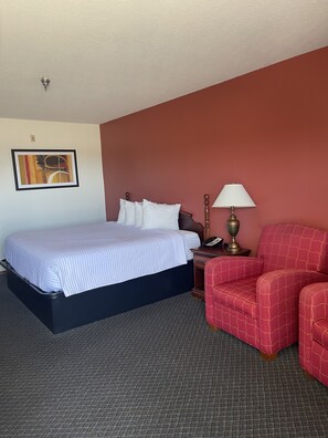 Premium bedding, desk, blackout curtains, iron/ironing board