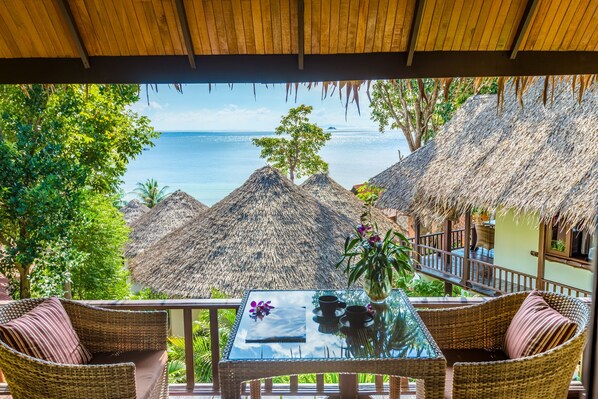 Deluxe Bungalow, 1 King Bed, Sea View | Terrace/patio - Beyond The Blue Horizon Villa Resort (Ko Pha-ngan)