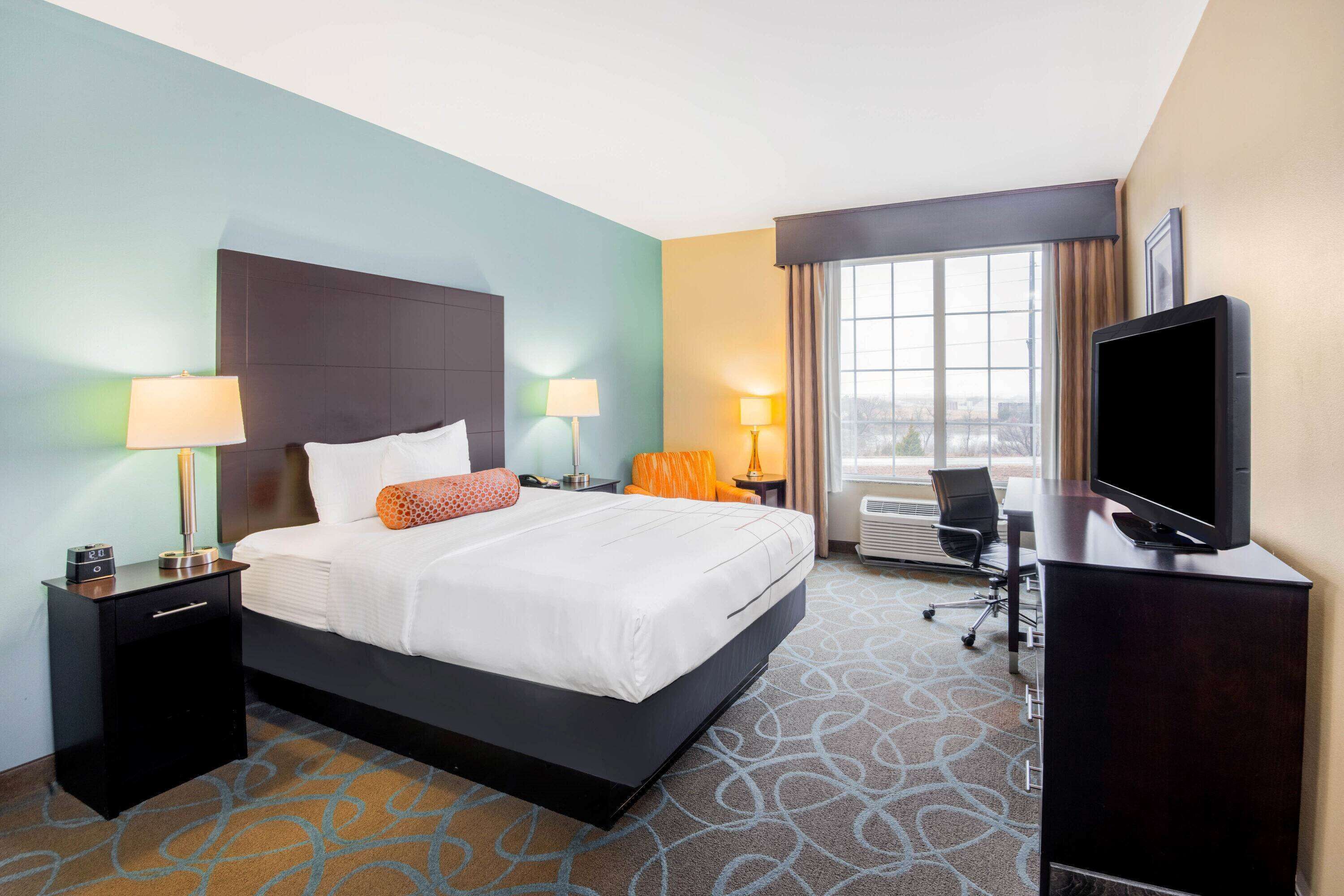 premium bedding, pillow-top beds, desk, iron/ironing board