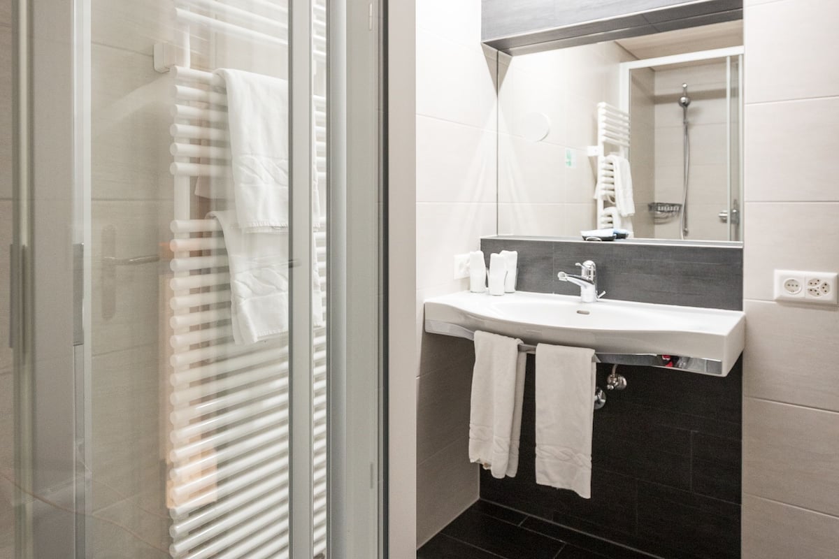 double or twin room, 2 single beds, balcony, mountain view | down duvets, individually decorated, desk, blackout curtains