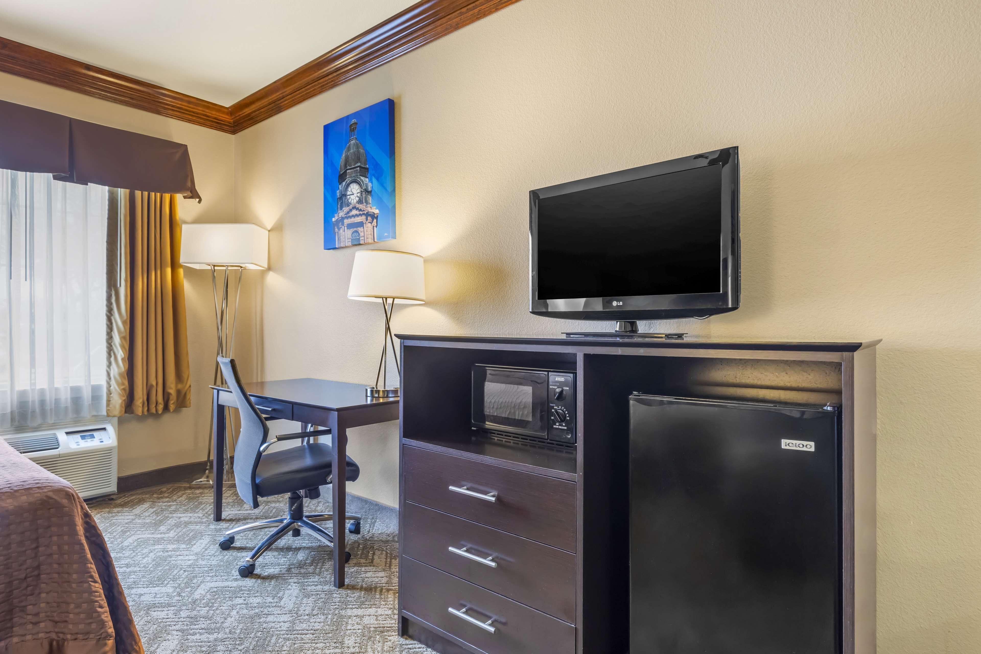 suite, 1 queen bed, accessible, non smoking | desk, laptop workspace, blackout curtains, iron/ironing board