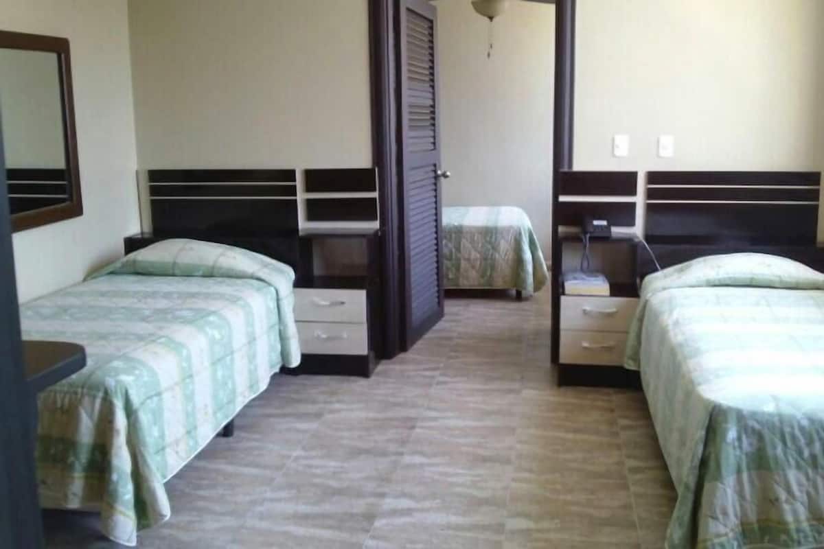 Down comforters, in-room safe, blackout drapes, free WiFi