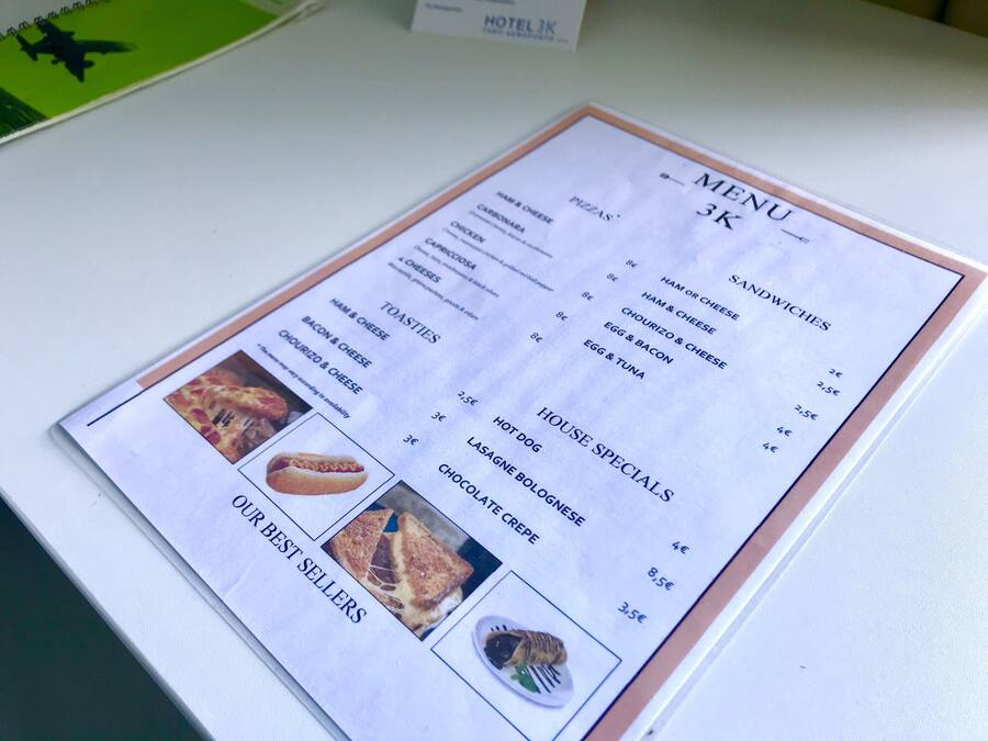 A menu with various food items and prices.