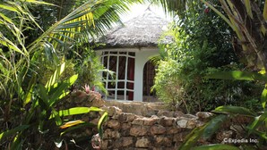 A thatched-roof hut surrounded by lush greenery. - Al Faro Cosmio Hotel (Busuanga)