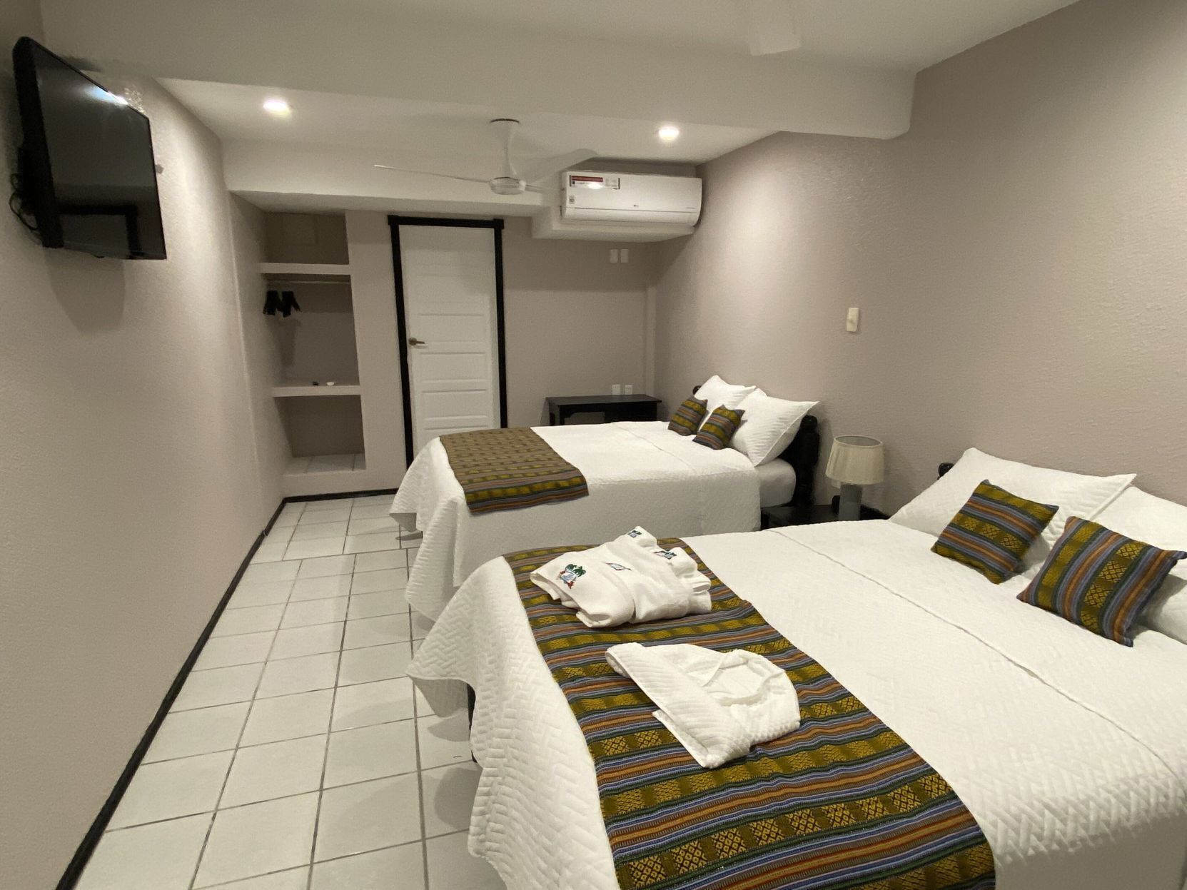 Individually decorated, individually furnished, desk, laptop workspace