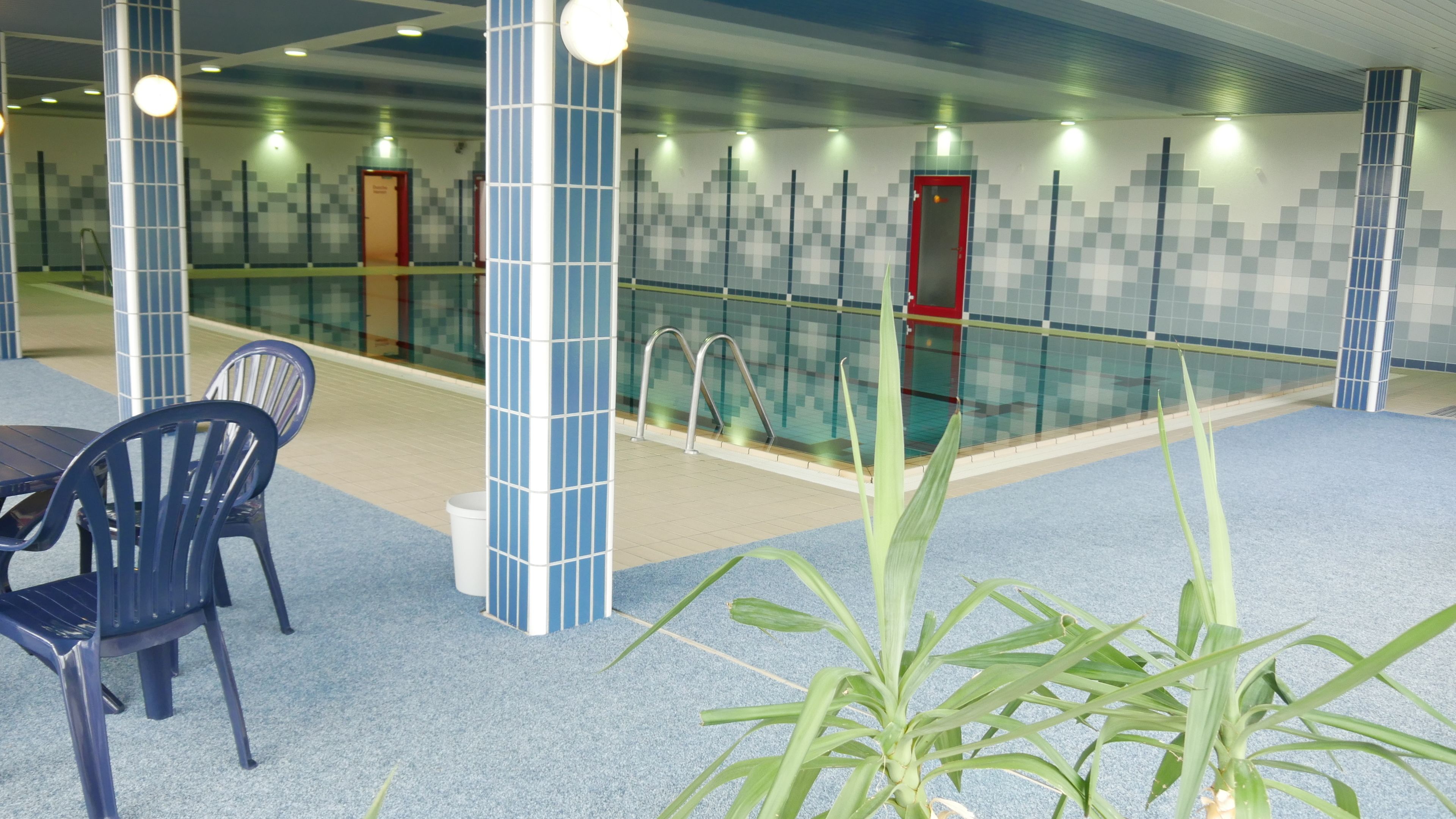 indoor pool, open 6:30 am to 10 pm, pool loungers