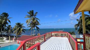 Comfort Suite, 2 Double Beds, Partial Sea View | Balcony view