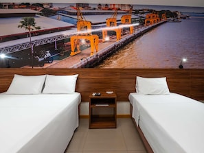 Desk, free cots/infant beds, free WiFi, bed sheets