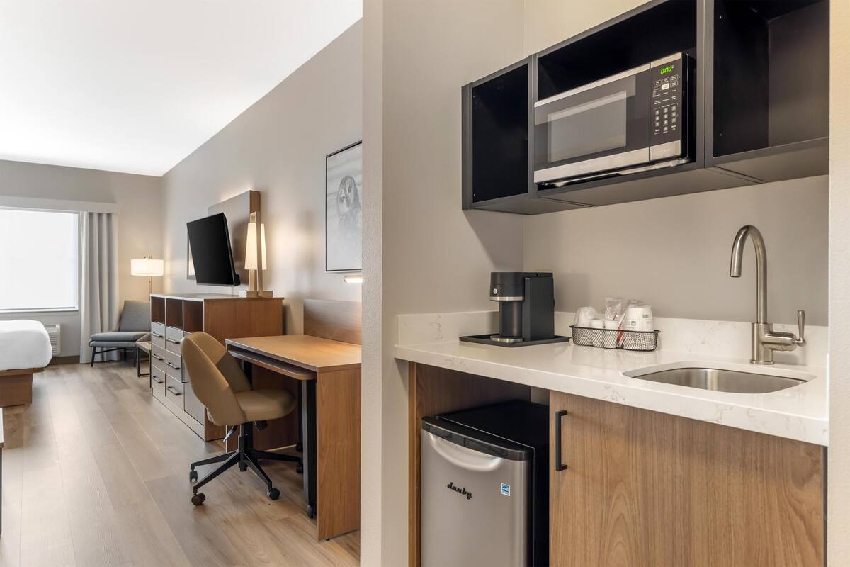 Executive kamer, 1 kingsize bed, niet-roken, koelkast & magnetron (Shower Only;with Sofabed) | Luxe beddengoed, een kluis op de kamer, een bureau, een laptopwerkplek