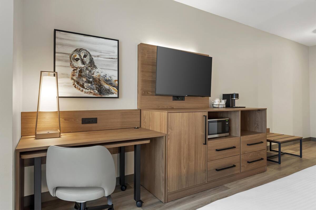 Standaard kamer, 1 kingsize bed, toegankelijk voor mindervaliden, niet-roken | Luxe beddengoed, een kluis op de kamer, een bureau, een laptopwerkplek