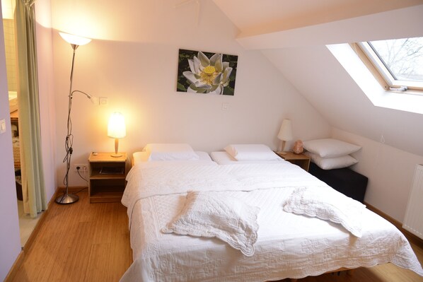 Soundproofing, iron/ironing board, free cots/infant beds, free WiFi