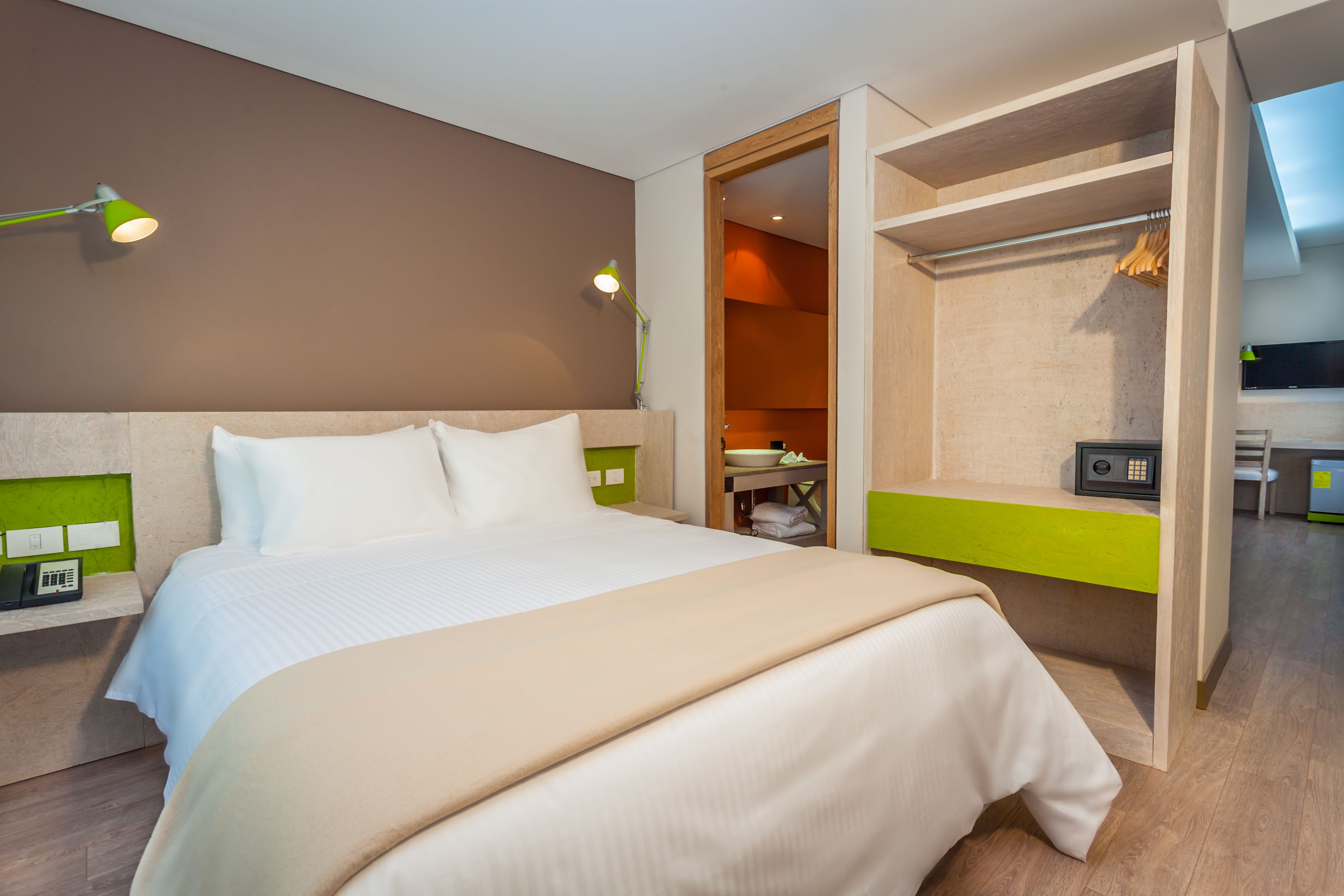 superior room, 1 queen bed | in-room safe, desk, soundproofing, iron/ironing board