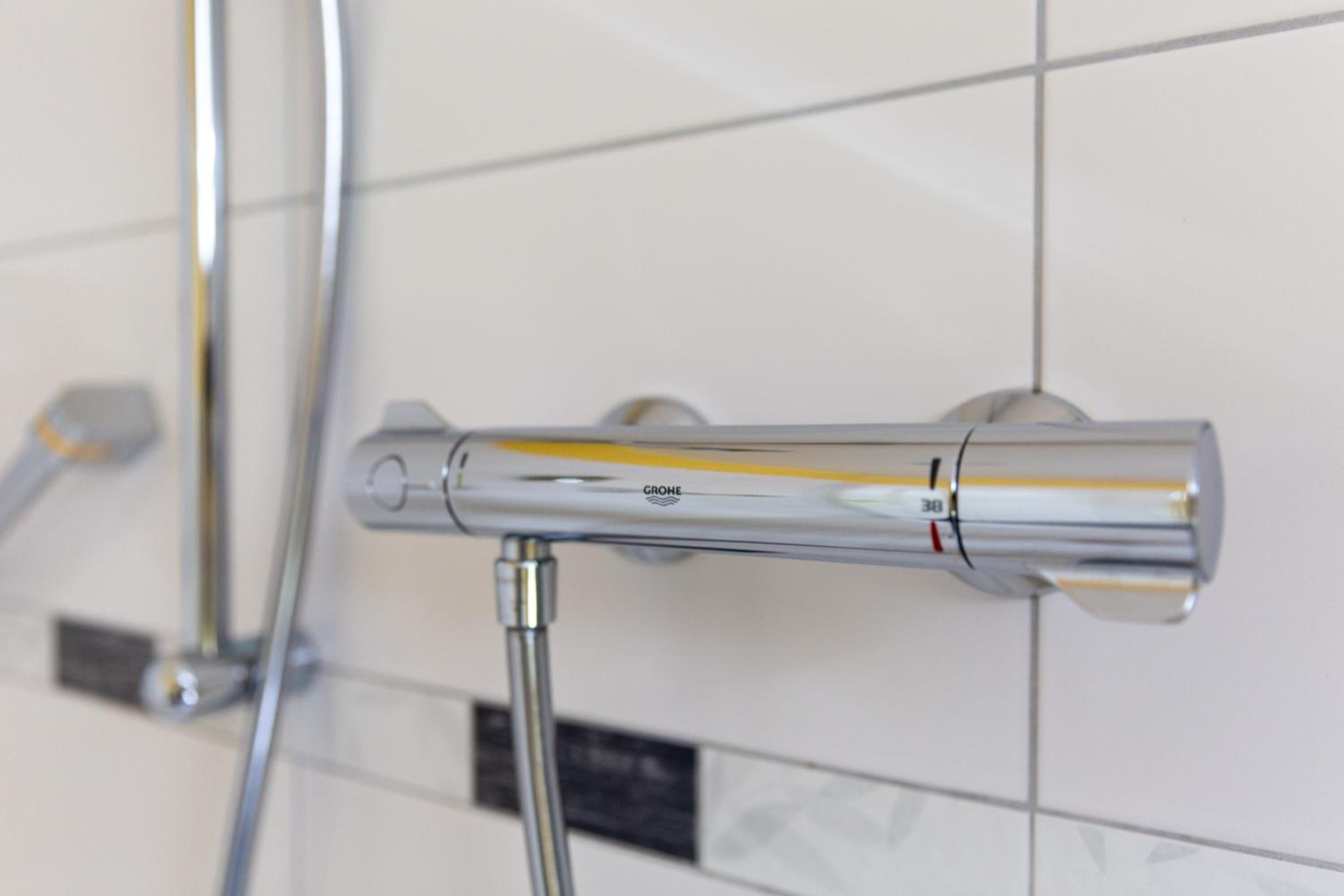 free toiletries, hair dryer, towels