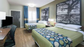 Room, 2 Queen Beds, Non Smoking | Desk, free cribs/infant beds, rollaway beds, free WiFi