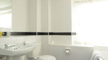 Free toiletries, hair dryer, towels