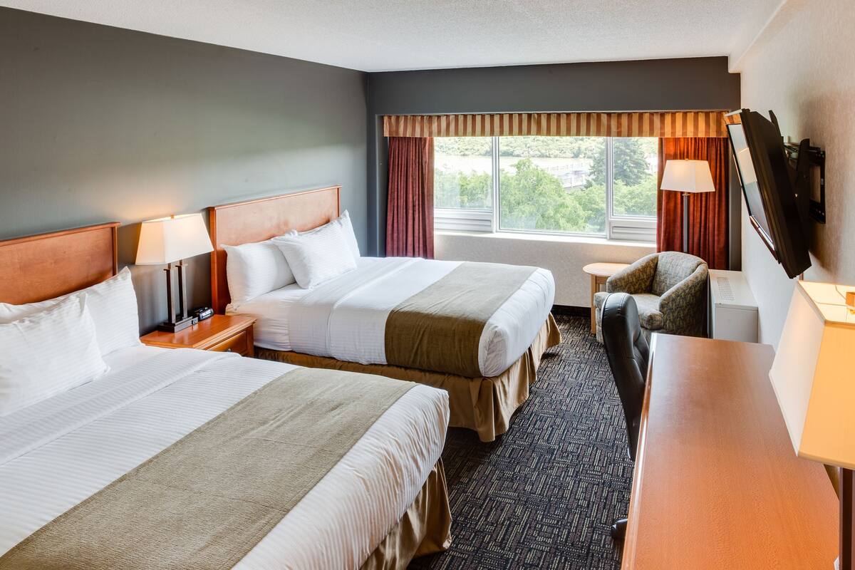 Pillow-top beds, desk, blackout curtains, soundproofing