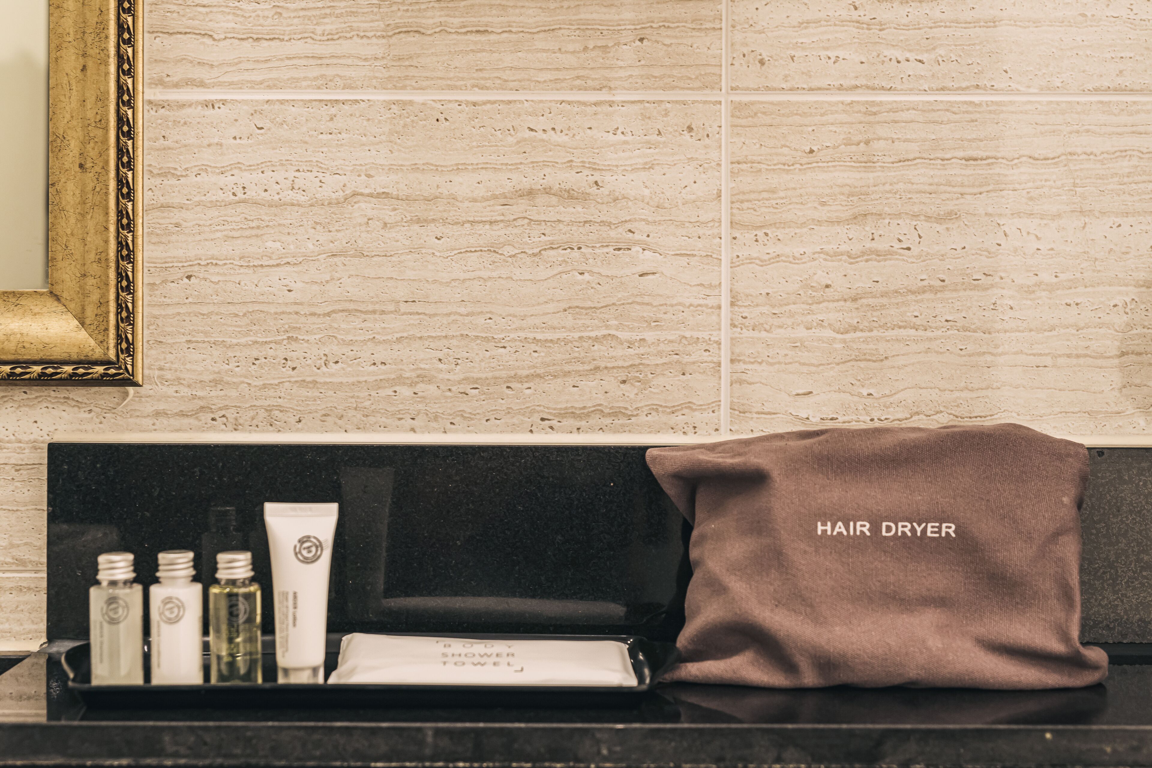 separate bathtub and shower, deep-soaking bathtub, hair dryer, slippers