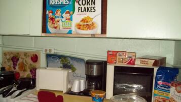 Fridge, microwave, coffee/tea maker