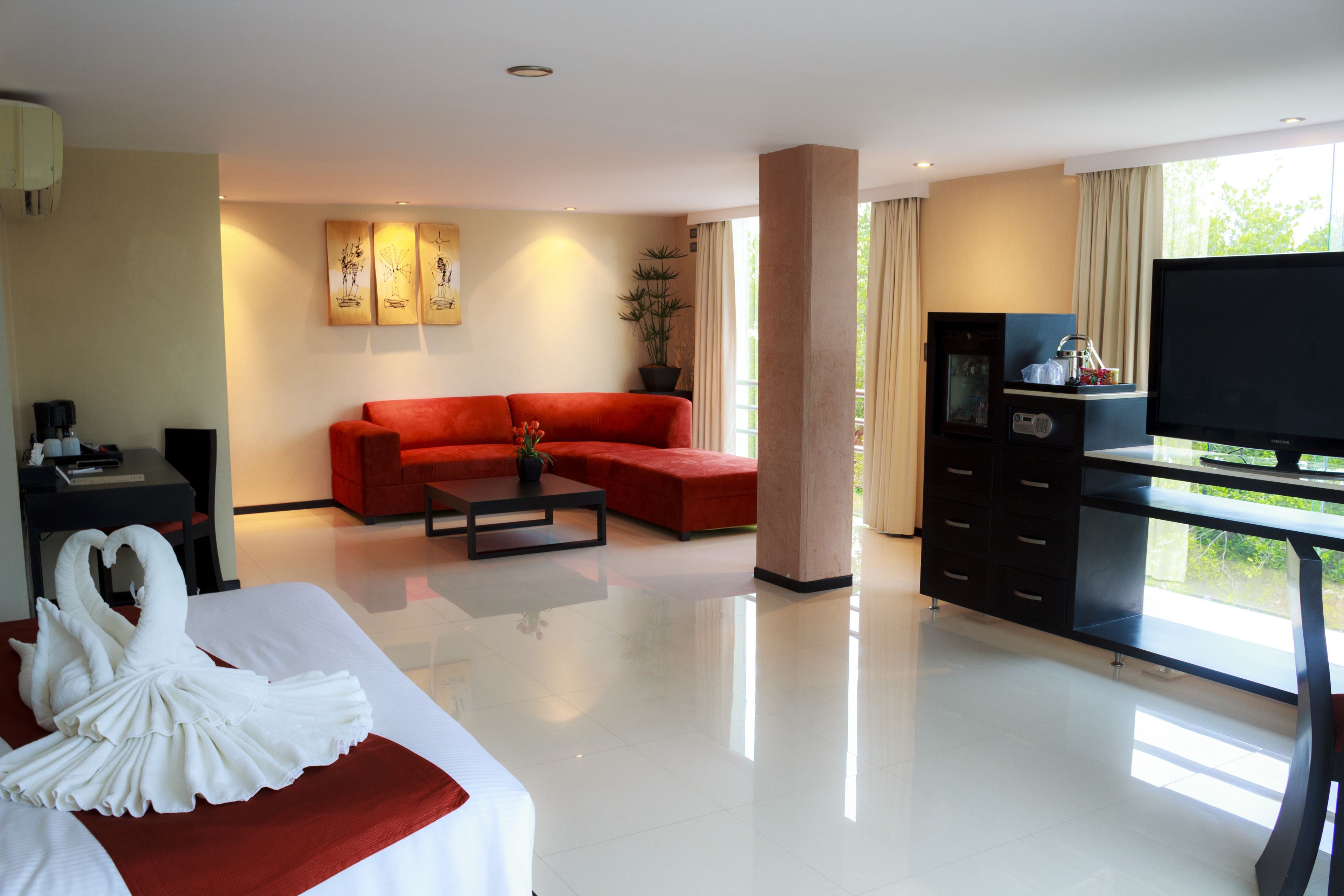 Premium bedding, in-room safe, desk, soundproofing