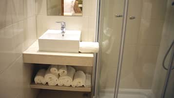 Free toiletries, hair dryer, towels