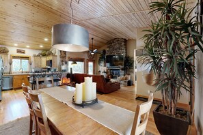 TV, fireplace, video games, DVD player