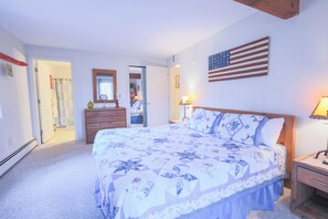2 bedrooms, iron/ironing board, travel crib, internet