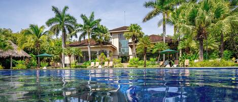 An infinity pool, a heated pool