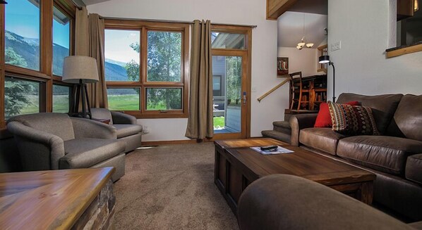 Télévision, cheminée, lecteur de DVD