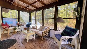 Smart TV, fireplace, DVD player, video library