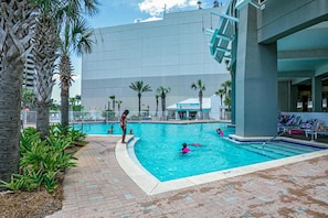 Outdoor pool, a heated pool - Ocean -View Laketown Luxury 510. Sleeps 8. 18+OK (Panama City Beach)
