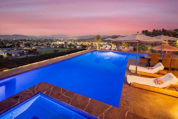 Outdoor pool, a heated pool