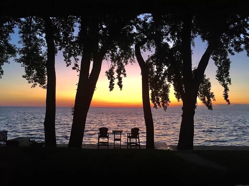 Beautiful waterfront home on Green Bay in Door County. 