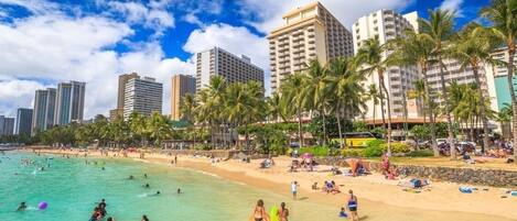 Sun-loungers, beach towels