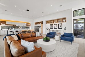 Smart TV, foosball, stereo