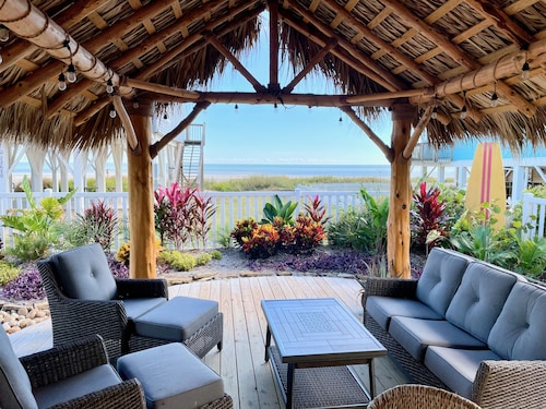 Beach Family Retreat I 5BR I TIKI BAR I Sleeps 15 I Steps to Beach I Ocean Views