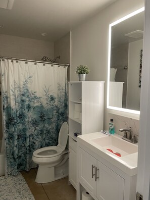 Combined shower/bathtub