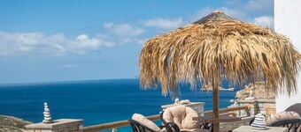 Ios stylish house with Panoramic Sea and Sunset view